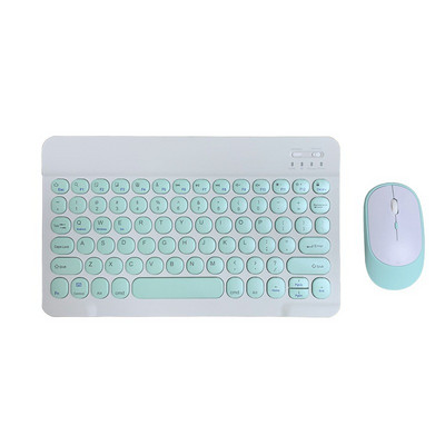 Tastatură fără fir Bluetooth pentru iPad Tastatură și mouse retro rotund ruso spaniolă ebraică pentru tabletă iOS Android Windows Phone