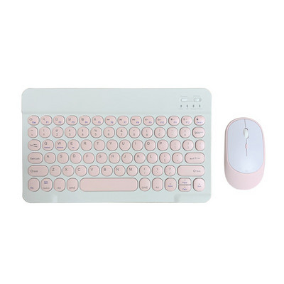 Tastatură fără fir Bluetooth pentru iPad Tastatură și mouse retro rotund ruso spaniolă ebraică pentru tabletă iOS Android Windows Phone