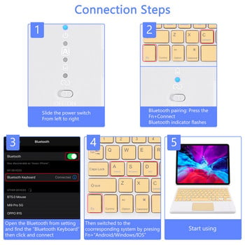 За iPad Mini 6 Air клавиатура и мишка Combo Безжична Bluetooth руска испанска клавиатура Teclado за Android IOS Windows таблет