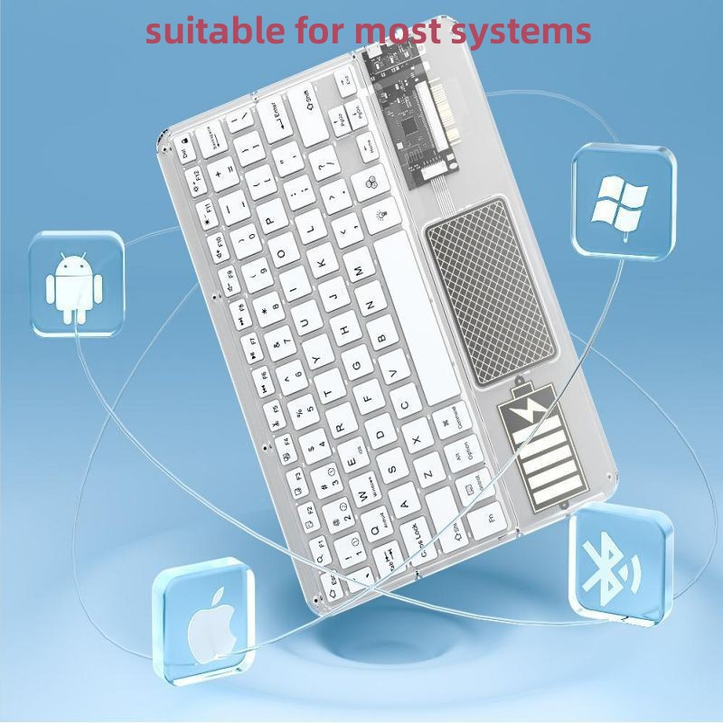 Διαφανές Bluetooth Ρωσικό Ισπανικό Κορεατικό Πληκτρολόγιο για Android iOS Tablet Windows Ασύρματο πληκτρολόγιο με οπίσθιο φωτισμό για iPad 10th