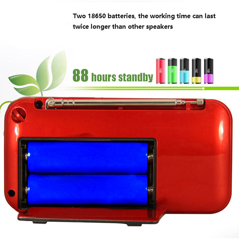 C-803 s dva utora za baterije 18650 & LED svjetiljkom & dva utora za TF karticu Prijenosni FM radio Bežični USB zvučnik MP3 player