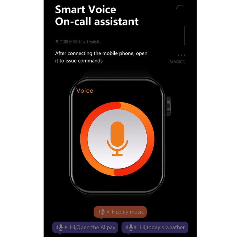 LEMFO T100 Max Pametni sat Muškarci Žene Pametni sat prilagođeni brojčanik Bluetooth poziv NFC Mjerač otkucaja srca 2.0 inča 395*460