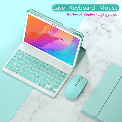 Tastatūras futrālis Huawei Matepad 11 10.4 T10s T10 S Pro 10.8 MediaPad M6 vāciņš arābu krievu spāņu korejiešu tastatūras vāciņš