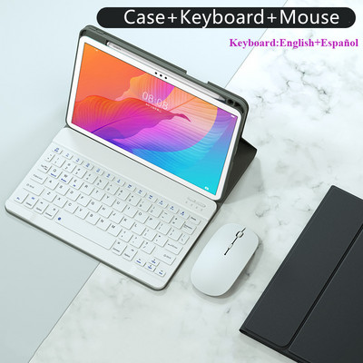 Tastatūras futrālis Huawei Matepad 11 10.4 T10s T10 S Pro 10.8 MediaPad M6 vāciņš arābu krievu spāņu korejiešu tastatūras vāciņš