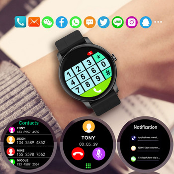 Смарт часовник за жени с пълен сензорен екран фитнес тракер IP67 водоустойчив Bluetooth обаждане кръгъл смарт часовник за мъже за Android IOS MI телефон