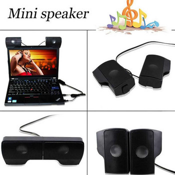 HKXA 1 Pair Mini Portable Clipon USB Stereo Speakers Line Controller Soundbar for Laptop Mp3 Phone Music Player PC with Clip