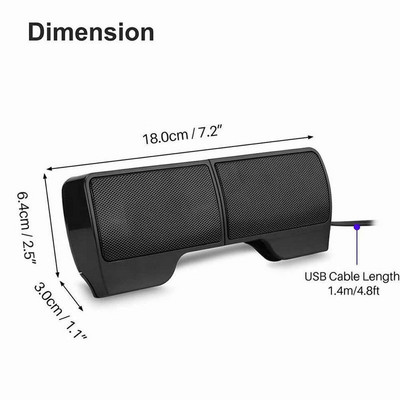 HKXA 1 par Mini prijenosni klipon USB stereo zvučnici Linijski kontroler Soundbar za prijenosno računalo Mp3 telefon Glazbeni player PC sa kopčom