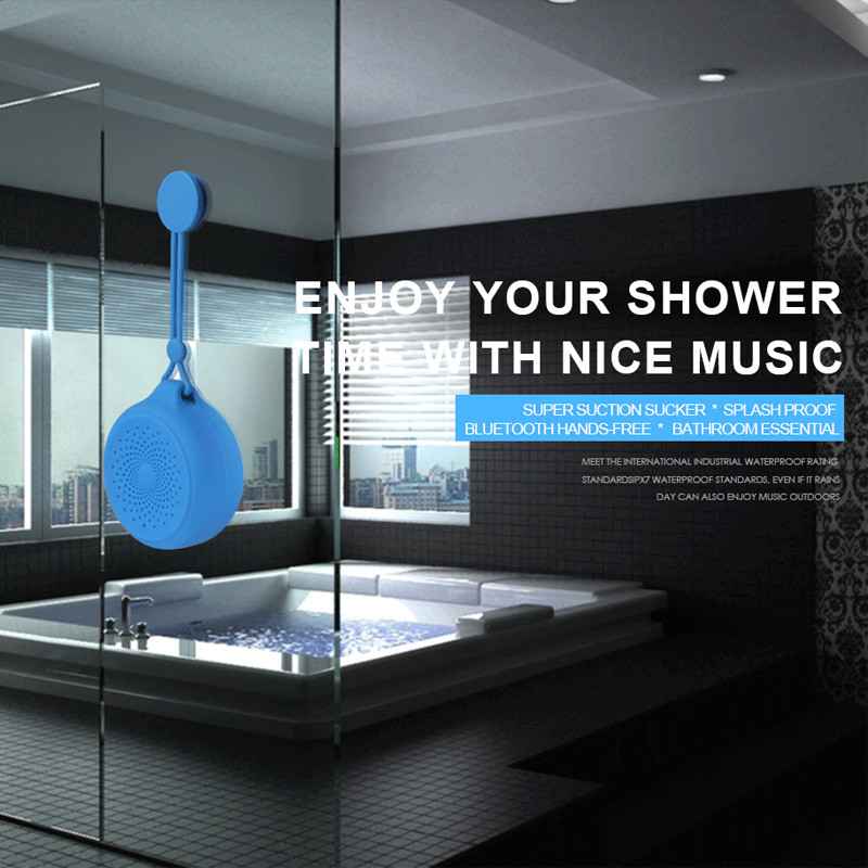 Univerzálne bezdrôtové vodotesné Bluetooth sprchové reproduktory USB nabíjateľné prísavky na šnúrku pre kúpeľňové športy