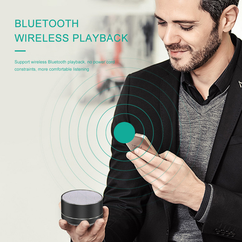 A10 vezeték nélküli Bluetooth hangszóró kis acél pisztoly mélynyomó hordozható mini ajándékkártya U Disk TF kültéri