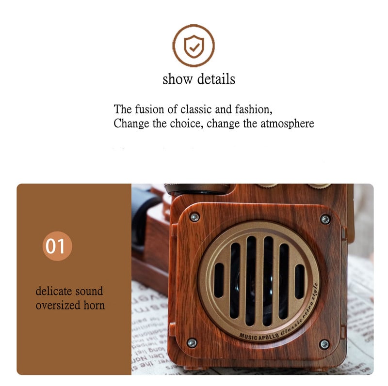 Αμερικανικό ρετρό ασύρματο ηχείο bluetooth φορητό υπογούφερ μίνι FM ραδιόφωνο εξωτερικού χώρου μικρό πιστόλι από χάλυβα creative caixa de som