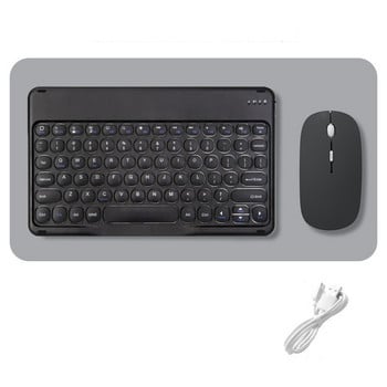 За iPad Комплект комбинации от клавиатура и мишка Ретро кръгла безжична съвместима с Bluetooth клавиатура За iOS Android Windows Phone Таблет