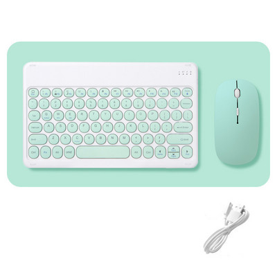 Za iPad Kombinirani set tipkovnice i miša Retro Okrugla bežična Bluetooth kompatibilna tipkovnica Za iOS Android Windows Phone Tablet