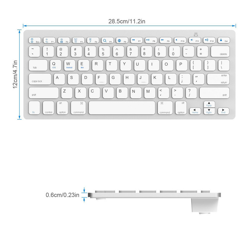 Bezdrôtová klávesnica so 78 klávesmi, kompatibilná s Bluetooth, ruština/kórejčina/španielčina/francúzština/arabčina pre iPad Air Pro a Windows/Android notebooky