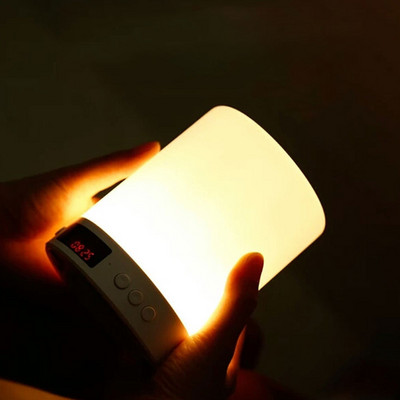 Hordozható vezeték nélküli hangszóró Touch Pat Light lejátszó Bluetooth hangszóró Színes LED éjszakai fény éjjeli asztali lámpa a jobb alvásért