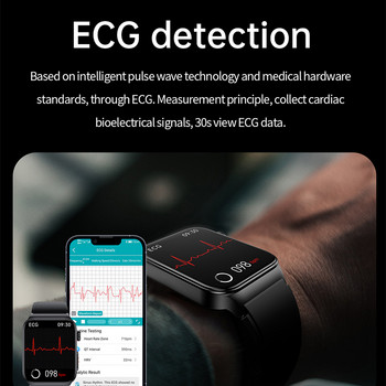 E500 Смарт часовник за измерване на кръвната захар ЕКГ Мониторинг Мъже Дамско здраве Температура Неинвазивен Смарт часовник за кръвна захар IP68 Водоустойчив