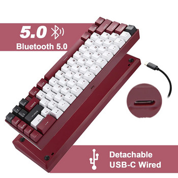 Motospeed BK67 механична клавиатура 67 клавиша RGB Bluetooth 5.0 безжични/кабелни ергономични клавиатури за игри за PC лаптоп Win/Mac/iPad
