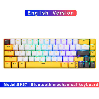Mechanická klávesnica Motospeed BK67, 67 kláves, RGB, Bluetooth 5.0, bezdrôtová/káblová, ergonomická herná klávesnica pre PC, notebooky, Win/Mac/iPad