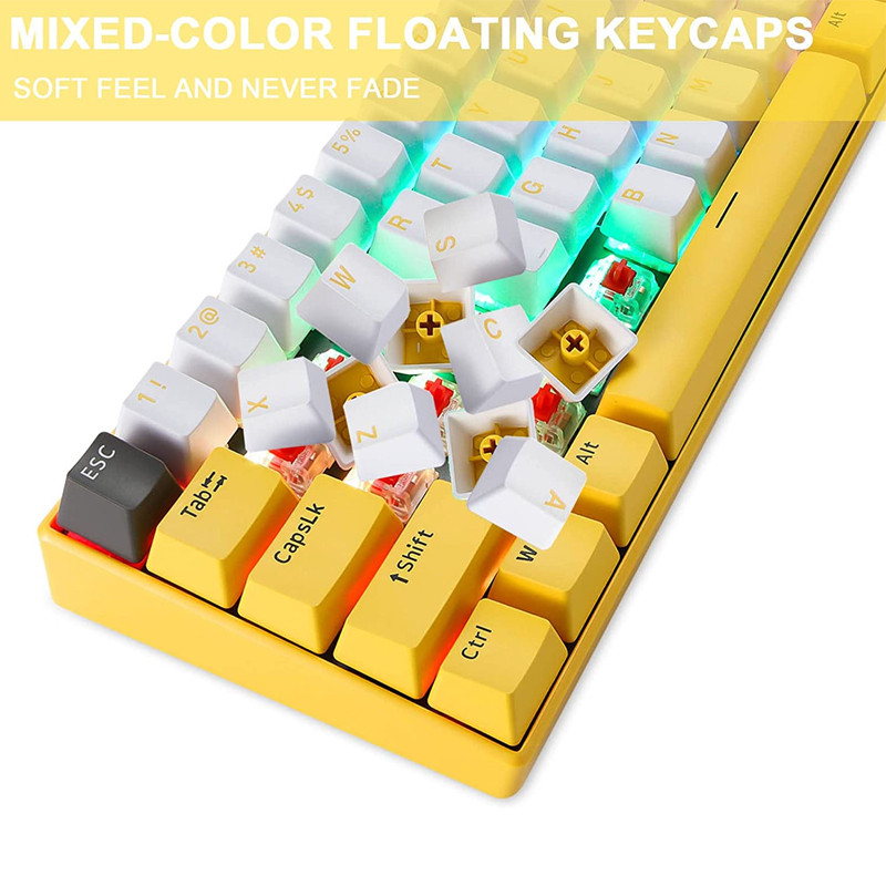 Mechanická klávesnica Motospeed BK67, 67 kláves, RGB, Bluetooth 5.0, bezdrôtová/káblová, ergonomická herná klávesnica pre PC, notebooky, Win/Mac/iPad