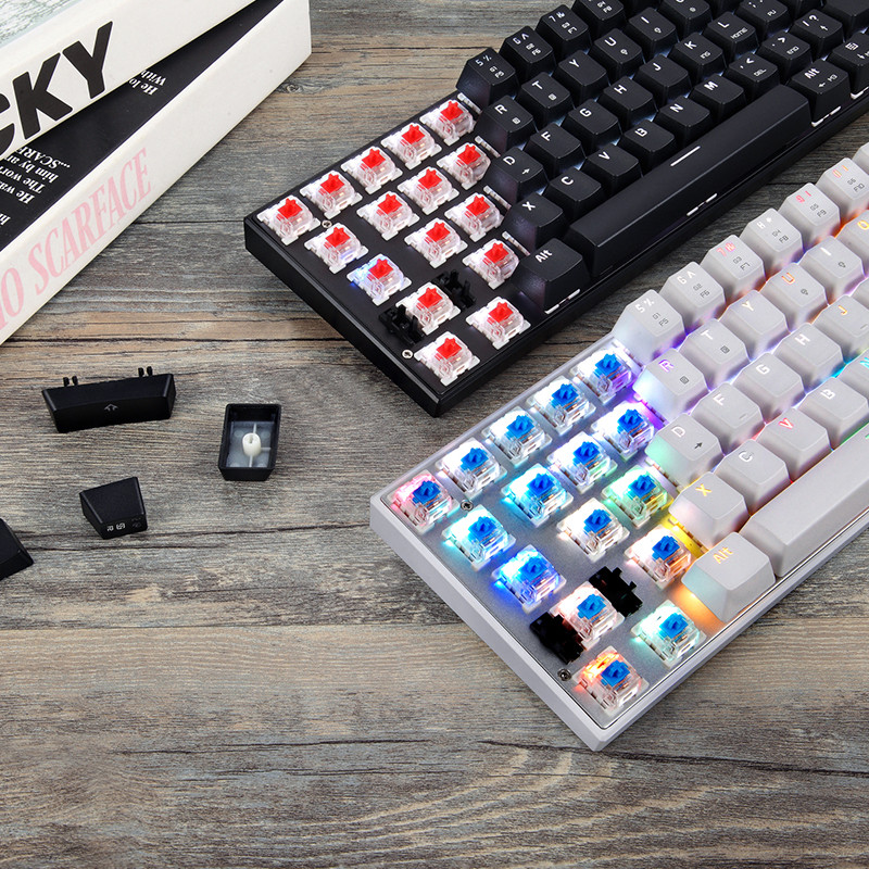 Mini 60% Motospeed RGB Gaming Μηχανικό Πληκτρολόγιο 61 Πλήκτρα USB Ενσύρματο/Bluetooth Οπίσθιος φωτισμός LED διπλής λειτουργίας για υπολογιστή υπολογιστή Gamer+Gift