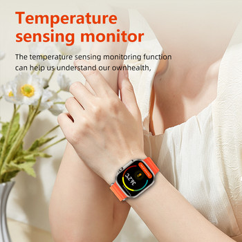 LEMFO Смарт часовник Ultra Smartwatch Мъжки Женски часовник Ultra Bluetooth Call NFC Водоустойчив 1,96 инчов HD екран Безжично зареждане