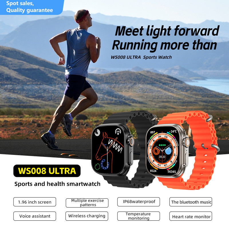 LEMFO Smart Watch Ultra Smartwatch Ανδρικό Γυναικείο Ρολόι Ultra Bluetooth Call NFC Αδιάβροχη οθόνη HD 1,96 ιντσών Ασύρματη φόρτιση
