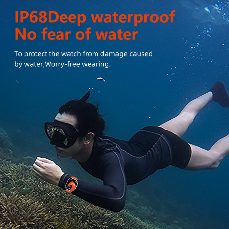 LEMFO Smart Watch Ultra Smartwatch Ανδρικό Γυναικείο Ρολόι Ultra Bluetooth Call NFC Αδιάβροχη οθόνη HD 1,96 ιντσών Ασύρματη φόρτιση