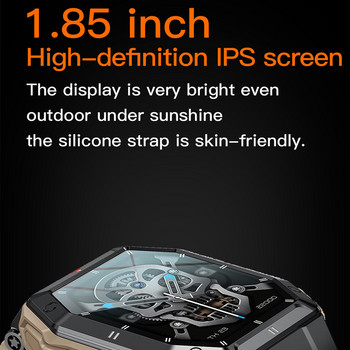 Смарт часовник K55 1,85 инча Мъжки Bluetooth разговор Музика Сърдечен ритъм Кръвно налягане Кислород Здравословен монитор Ръчен часовник за спорт на открито