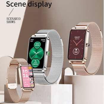 2022 НОВ моден смарт часовник Дамски часовници Монитор на сърдечния ритъм Напомняне за обаждане Bluetooth Дамски смарт часовник жена За IOS Android