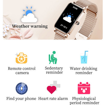 2022 НОВ моден смарт часовник Дамски часовници Монитор на сърдечния ритъм Напомняне за обаждане Bluetooth Дамски смарт часовник жена За IOS Android