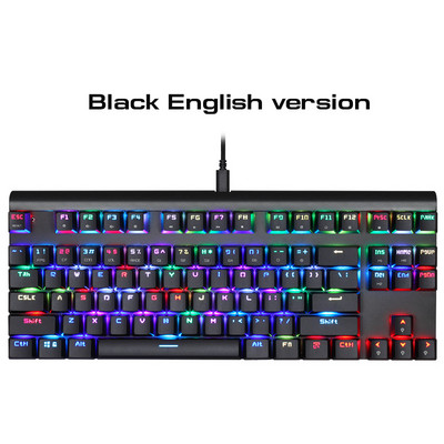 Originali Motospeed CK101 RGB mechaninė klaviatūra 87 klavišai laidiniai anti-ghosting Mix LED foninio apšvietimo žaidimų klaviatūros, skirtos kompiuteriniams žaidėjams