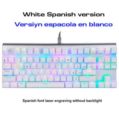 Originali Motospeed CK101 RGB mechaninė klaviatūra 87 klavišai laidiniai anti-ghosting Mix LED foninio apšvietimo žaidimų klaviatūros, skirtos kompiuteriniams žaidėjams