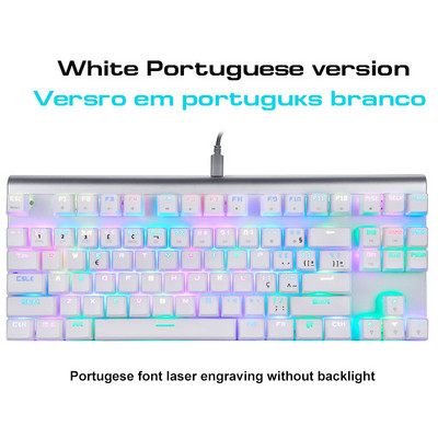 Originali Motospeed CK101 RGB mechaninė klaviatūra 87 klavišai laidiniai anti-ghosting Mix LED foninio apšvietimo žaidimų klaviatūros, skirtos kompiuteriniams žaidėjams