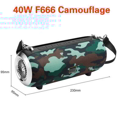 Difuzor Bluetooth de înaltă putere 40W Coloană BT fără fir Sunet în aer liber Muzică portabilă Caixa de som puternic Boombox Cu suport pentru suport