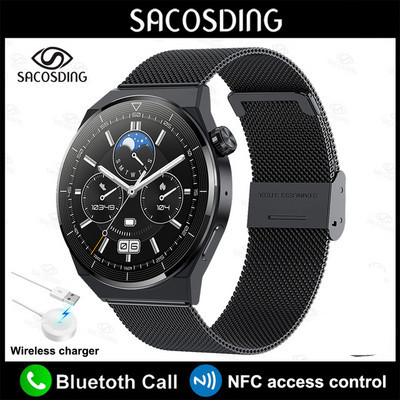2023 NFC Smart Watch Men AMOLED 390*390 HD Οθόνη καρδιακών παλμών Bluetooth Κλήση IP68 αδιάβροχο SmartWatch για Huawei Xiaomi