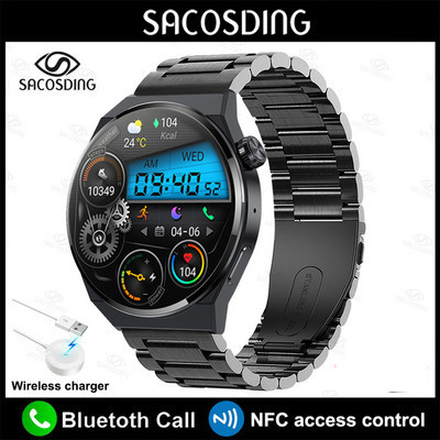 2023 NFC Smart Watch Men AMOLED 390*390 HD Οθόνη καρδιακών παλμών Bluetooth Κλήση IP68 αδιάβροχο SmartWatch για Huawei Xiaomi