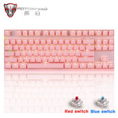 Hot 2.4G belaidė Motospeed GK82 žaidimų mechaninė klaviatūra 87 klavišų LED apšvietimas dvigubo režimo mini USB klaviatūra, skirta kompiuteriniams kompiuteriniams žaidėjams