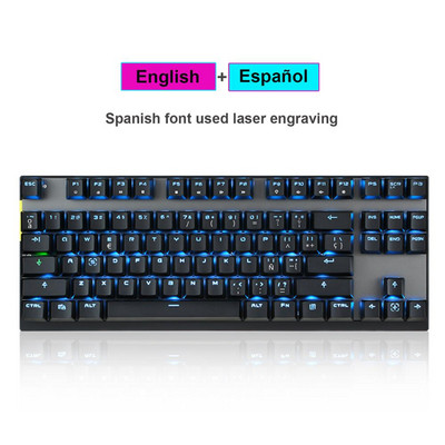 Hot 2.4G belaidė Motospeed GK82 žaidimų mechaninė klaviatūra 87 klavišų LED apšvietimas dvigubo režimo mini USB klaviatūra, skirta kompiuteriniams kompiuteriniams žaidėjams