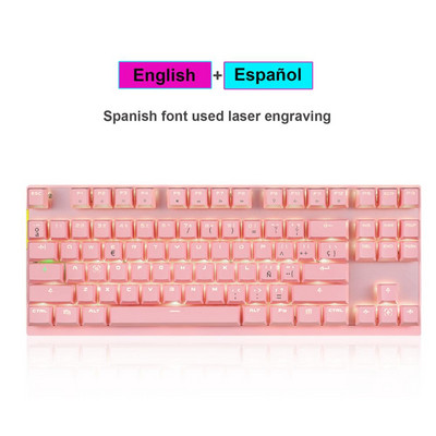 Hot 2.4G belaidė Motospeed GK82 žaidimų mechaninė klaviatūra 87 klavišų LED apšvietimas dvigubo režimo mini USB klaviatūra, skirta kompiuteriniams kompiuteriniams žaidėjams