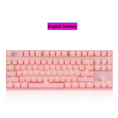 Hot 2.4G belaidė Motospeed GK82 žaidimų mechaninė klaviatūra 87 klavišų LED apšvietimas dvigubo režimo mini USB klaviatūra, skirta kompiuteriniams kompiuteriniams žaidėjams