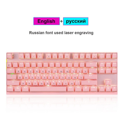 Hot 2.4G belaidė Motospeed GK82 žaidimų mechaninė klaviatūra 87 klavišų LED apšvietimas dvigubo režimo mini USB klaviatūra, skirta kompiuteriniams kompiuteriniams žaidėjams