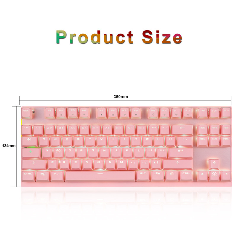 Hot 2.4G belaidė Motospeed GK82 žaidimų mechaninė klaviatūra 87 klavišų LED apšvietimas dvigubo režimo mini USB klaviatūra, skirta kompiuteriniams kompiuteriniams žaidėjams