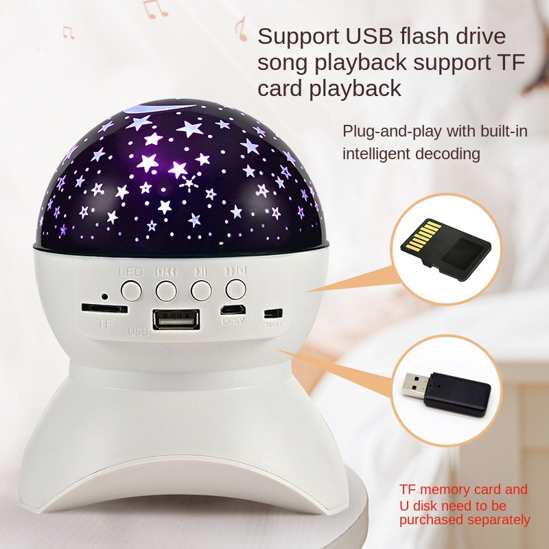 Bluetooth zvučnik s raznobojnim svjetlom Visoka kvaliteta zvuka Rotirajuća bežična zvučna kutija Kućna KTV bljeskalica Svjetlo koje mijenja boju TF USB