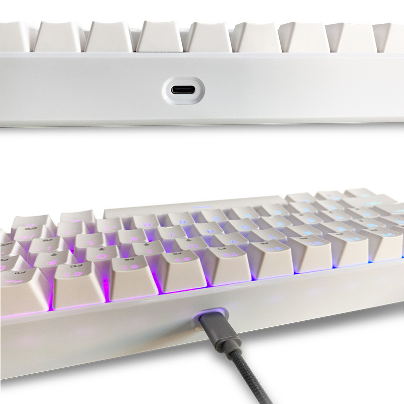 Najnovšia mechanická herná klávesnica Motospeed CK67 RGB USB Mini, červenomodrý spínač, 67 kláves, káblový odnímateľný kábel, prenosná na cesty