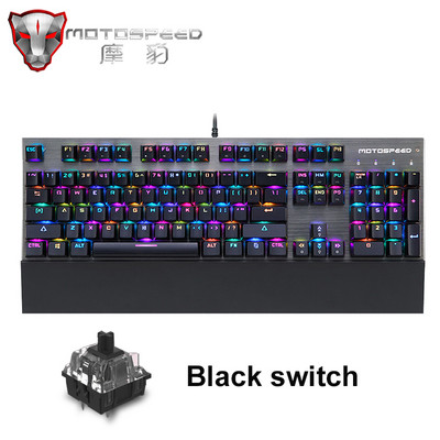 Γνήσιο μηχανικό πληκτρολόγιο παιχνιδιών Motospeed CK108 RGB 104 πλήκτρων USB Ενσύρματα πληκτρολόγια LED με οπίσθιο φωτισμό Υποστήριξη καρπού για Computer Gamer