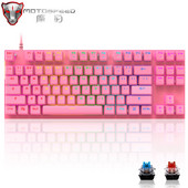 Oriģinālā Motospeed CK82 RGB spēļu mehāniskā tastatūra 87 taustiņu LED fona apgaismojums USB vadu multivides tastatūras personālajam datora spēlētājam