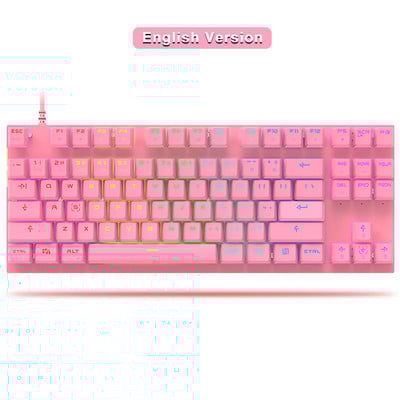 Oriģinālā Motospeed CK82 RGB spēļu mehāniskā tastatūra 87 taustiņu LED fona apgaismojums USB vadu multivides tastatūras personālajam datora spēlētājam