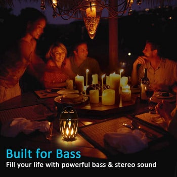 Безжичен високоговорител LED пламъчна светлина Преносим високоговорител Bluetooth музикален плейър LED пламъчна факла Лампа Трептяща светлина Soundbar Vitog