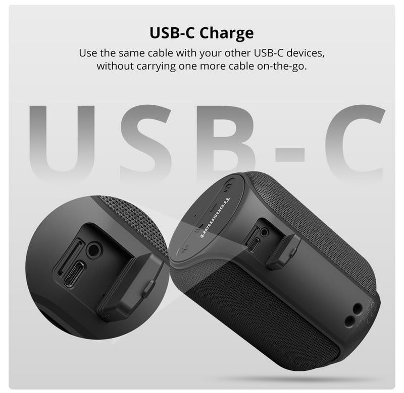 Γνήσιο Tronsmart T6 Mini Wireless Bluetooth Speaker Outdoor Low Pitch Portable Column IPX6 with Voice Assistant 24H Play