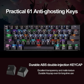 Най-евтината Motospeed CK61 RGB механична игрална клавиатура с 61 клавиша OUTEMU Switch Anti-Ghosting USB кабелна мини клавиатура за компютърни геймъри