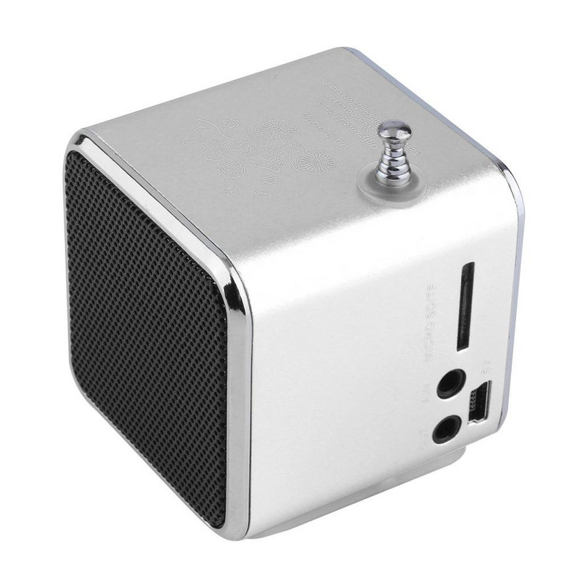 Φορητό ραδιόφωνο FM από κράμα αλουμινίου USB Mini στερεοφωνικό ψηφιακό ψηφιακή συσκευή αναπαραγωγής μουσικής LCD Υποστήριξη μεγάφωνο Micro SD/TF για τηλέφωνο υπολογιστή